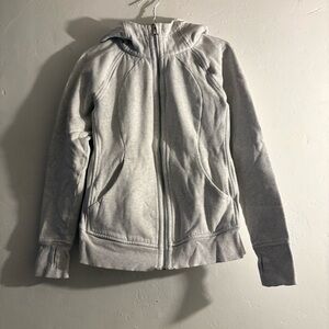 Lululemon Scuba Jacket Women’s Light Gray Thumbholes Athletic Hoodie size small
